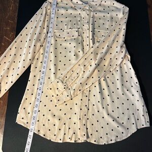 Chico's Cream and Black Polka Dot Blouse